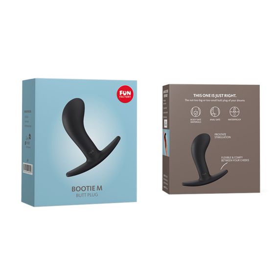 Анальна пробка Fun Factory BOOTIE M, чорна, діаметр 3,3 см, тонкий обмежувач | Зображення 5