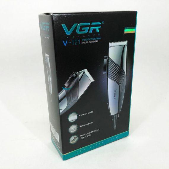 Професійна машинка VGR V-121 провідна машинка для стрижки волосся керамічне лезо, 8 насадок | Зображення 1