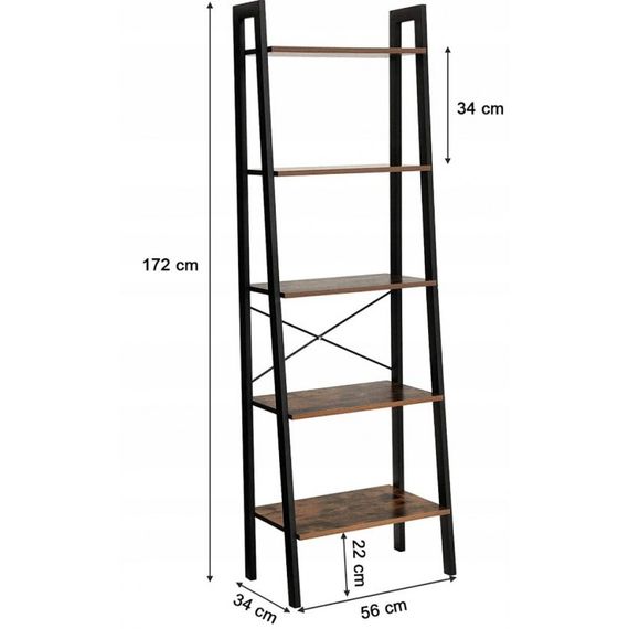 Стеллаж этажерка металлическая Bonro BN-112 лофт 66 см, 5 полок для дома и офиса (42400429) | Зображення 6