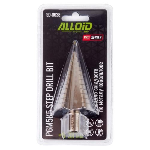 Alloid Pro. Свердло ступеневе по металу кобальтове Р6М5К5, 6-38мм | Зображення 3
