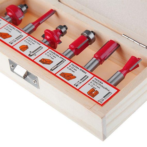 Набір фрез для деревини, 6 од. INTERTOOL HT-0072 | Зображення 3