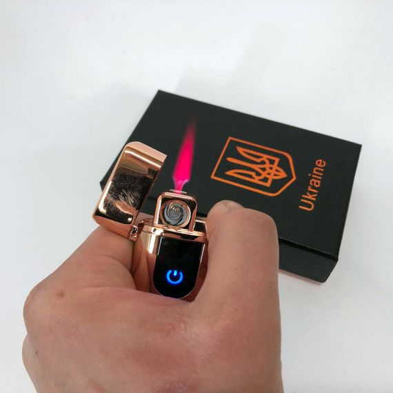 Электрическая и газовая зажигалка Украина с USB-зарядкой HL-431. EJ-514 Цвет: золотой | Зображення 7