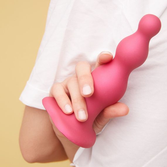 Насадка для страпона Strap-On-Me Dildo Plug Beads Framboise Metallic XL | Зображення 4