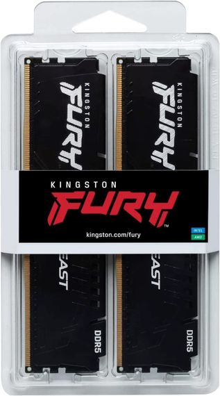 Память ПК Kingston DDR5 32GB KIT (16GBx2) 5600 FURY Beast EXPO KF556C36BBEK2-32 | Зображення 4
