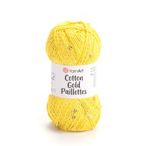 Yarnart COTTON GOLD PAILLETTES № 7106 жовтий Котон Голд Пайетка Пряжа бавовна з паєткою, нитки для в'язання