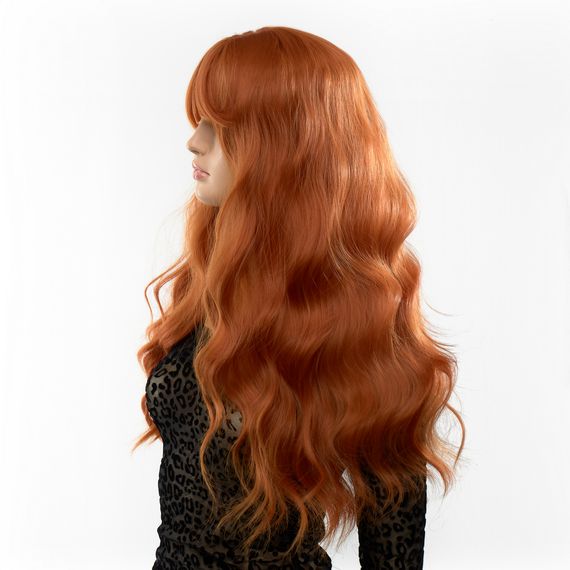 Перука довга хвиляста з чубчиком Fetish Hair руда, 60 см | Зображення 2