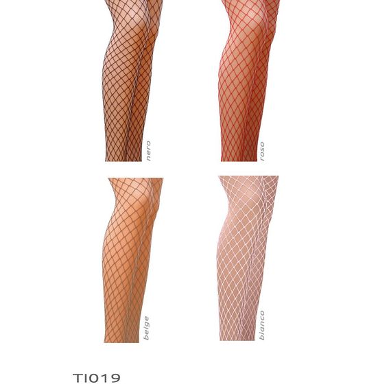 Колготки в сеточку без выделенных трусиков Passion TI019 типа Кабаретка 1/2 (fishnet), nero | Зображення 2