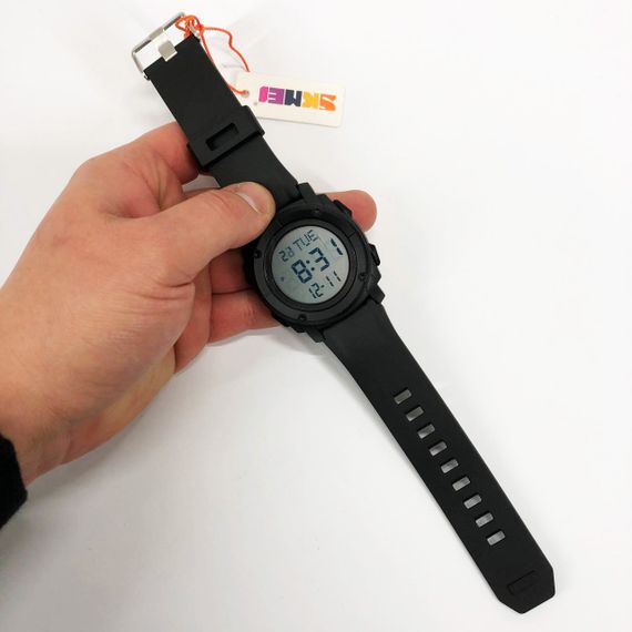 Годинник наручний чоловічий SKMEI 1853BKWT BLACK-WHITE, армійський годинник протиударний. Колір: чорний | Зображення 3