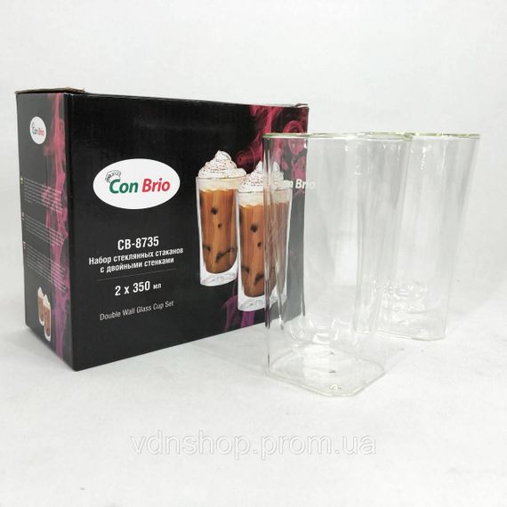 Кружка с двойнми стенками стекло Con, Набор кружек с двойными стенками Стакан двойным дном для кафе RX-58