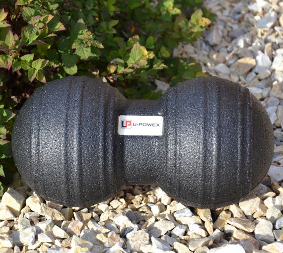 Масажний м'яч подвійний U-POWEX EPP Ball (d8*16cm.) Black | Зображення 7