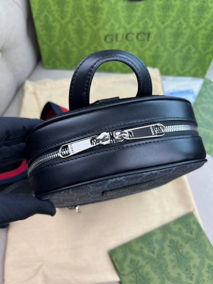 Нагрудна сiра сумка Gucci GG Gray c845 | Зображення 5