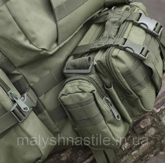 Військово-тактичний рюкзак Molle Assault 55 L+ 3 органайзери, олива | Зображення 2