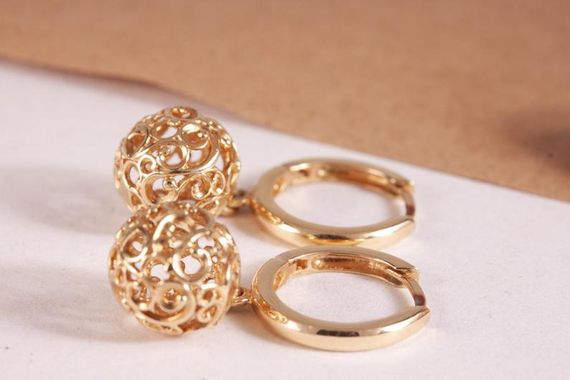 Ажурные серьги из желтого золота | Зображення 7