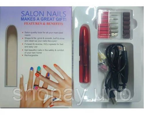 Фрезер для маникюра и педикюра Flawless Salon Nails красный • Портативная машинка для ногтей с насадками для домашнего ухода | Зображення 1