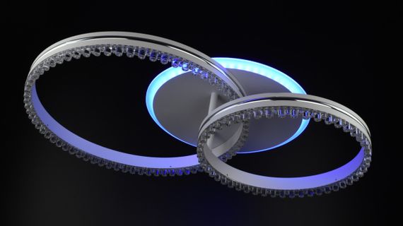 Люстра світлодіодна стельова LED світильник для квартири на стелю лед з пультом 26028 Білий 12х40х61 см. | Зображення 6