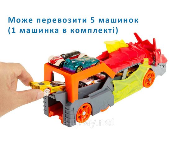 Вантажівка автовоз транспортер Хот Вілс Паща дракона. Hot Wheels City Dragon Launch Transporter | Зображення 3