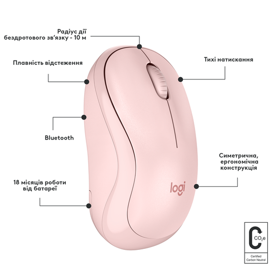 Миша Logitech M240 Silent Bluetooth Rose | Зображення 6