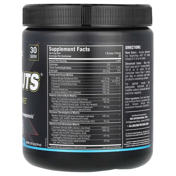 Жиросжигатель AllMax Rapidcuts® Xtreme, 235g (Blue Raspberry Riptide) | Зображення 1