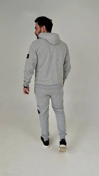 Спортивний костюм Stone Island з худі на молнії сірий | Зображення 6