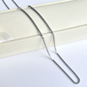 Срібний ланцюжок Венеція 40 см (квадратне плетіння, box chain), 5 г, 925 проби