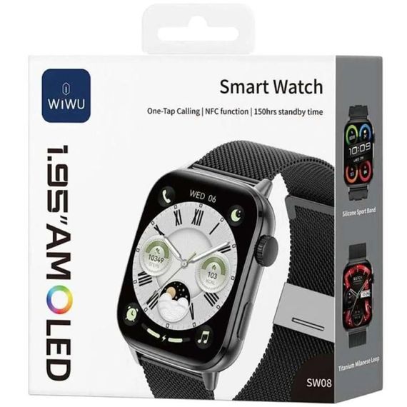 Смарт-часы WiWU SW08 Smart sports watch (call version) Black | Зображення 4
