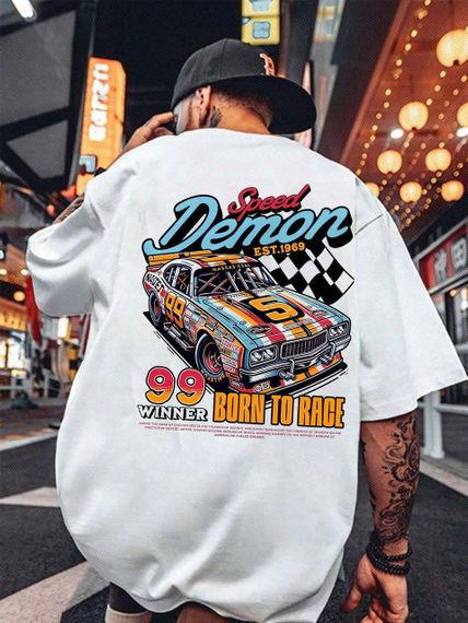 Футболка чоловіча з принтом повсякденна XL Білий