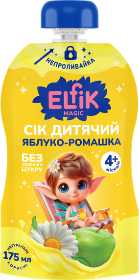 Дитячий сік Elfik Magic Яблуко-ромашка 175 мл