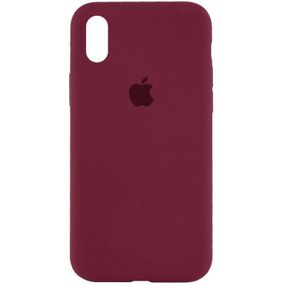 Чохол Silicone Case Full Protective (AA) для Apple iPhone X / XS (5.8") Бордовий / Plum
