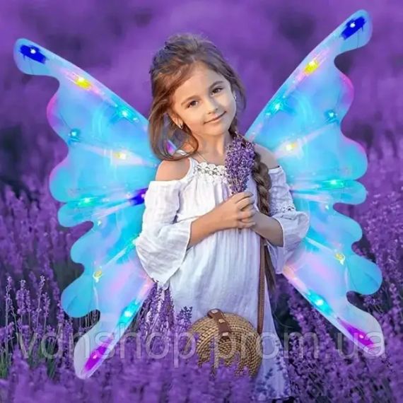 Світлодіодні крила феї-метелика, що рухаються з підсвічуванням та мелодіями на ремінцях для дівчинки Wings of Fairy 848 | Зображення 2