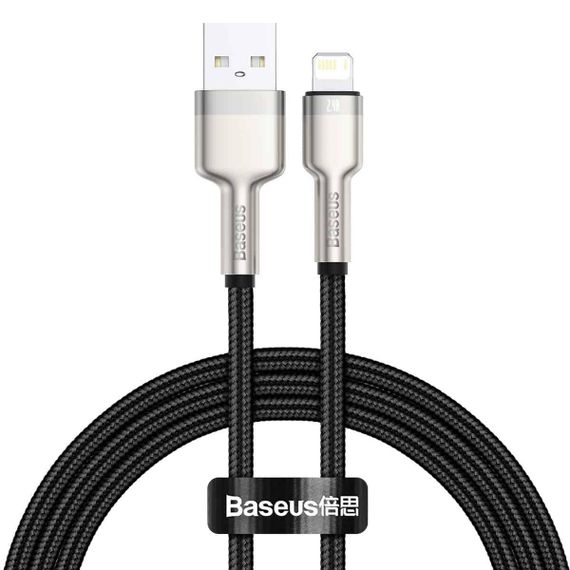 Кабель Baseus Cafule Series Metal Data Cable USB to IP 2.4A 1m Black | Зображення 2
