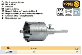 Коронка по бетону Польша Ø=65 мм SDS+ VOREL-03245