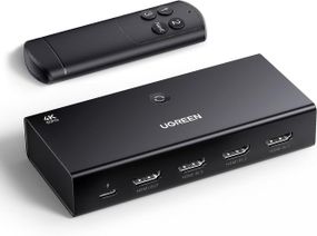 Комутатор Switch Ugreen HDMI 2.2 Switch 3 in 1 4K@60 Гц HDMI-розгалужувач 3 в 1 вихід з пультом Black (CM598)