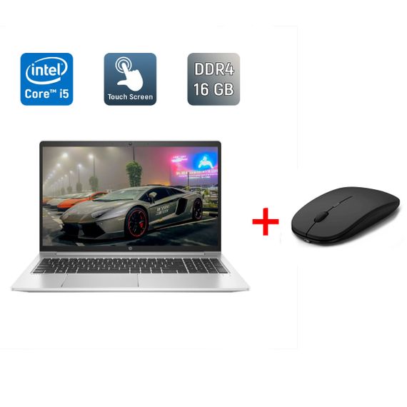 Ультрабук Б-клас HP ProBook 450 G8 / 15.6" (1920x1080) IPS Touch / Intel Core i5-1135G7 (4 (8) ядра по 2.4 - 4.2 GHz) / 16 GB DDR4 / 256 GB SSD / Intel Iris Xe Graphics / WebCam / TouchID б/в + Подарунок Бездротова миша / USB