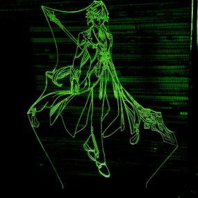 Акриловий світильник-нічник Чжун Ли (Zhongli) 2 зелений tty-n000669