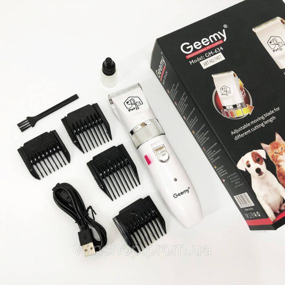 Машинка для стрижки шерсті різних порід, Тример для кішок з насадками Машинка стрижки котів UI-29 | Зображення 5