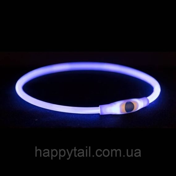 Світлодіодний нашийник для собак Trixie Flash Light Ring USB силіконовий синій S–M 40 см 8 мм | Зображення 1