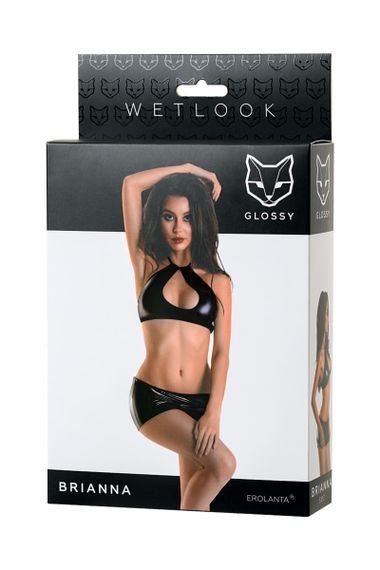 Комплект Toyfa Glossy Brianna Wetlook (спідничка та топ) Чорний L | Зображення 4