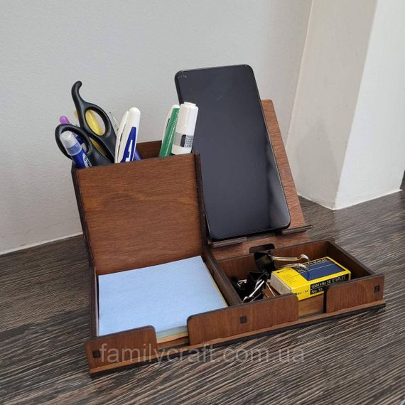 Органайзер офисный настольный для канцелярии с подставкой для телефона | Зображення 9