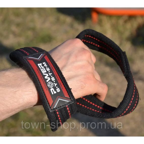 Лямки для тяги "Figure 8" Power System 3405RD-5 Black/Red, L/XL | Зображення 2