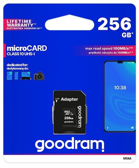 Карта пам'яті GoodRam microSDXC 256GB UHS-I (M1AA-2560R12) + SD адаптер (M1AA-2560R12) | Зображення 2