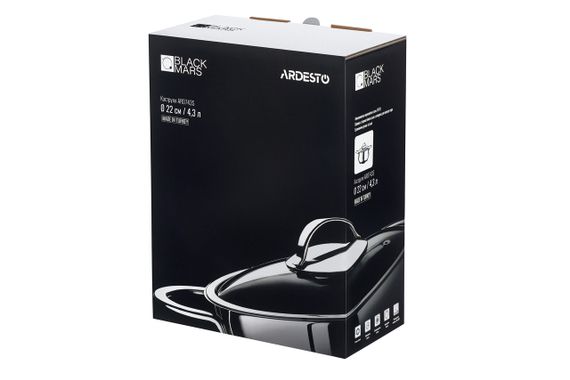 Кастрюля Ardesto BLACK MARS, стеклянная крышка, 4.3 л, нержавеющая сталь (AR0743S) | Зображення 6