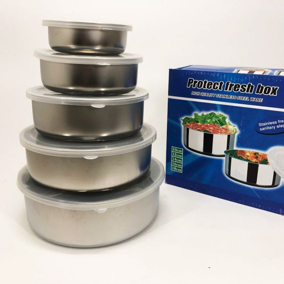 Набір харчових контейнерів Unique UN-1515 5 шт із нержавіючої сталі EK-51 | Зображення 8