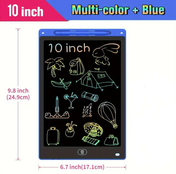 10 дюймов цветной ЖК-планшет для письма, детский блокнот для рисования граффити, планшет для рисования. Синий