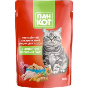 Пан Кот КРОЛИК в соусі, пауч 100г (24шт/уп).