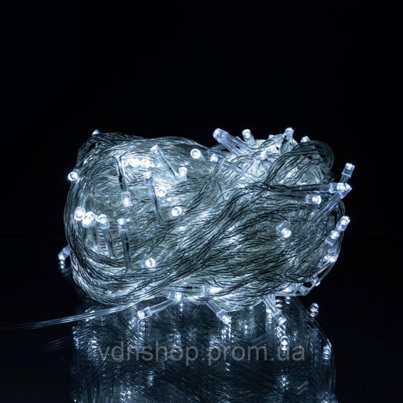 Новорічна гірлянда кімнатна нитка 14 м 160 LED кімнатна гірлянда білий провід Біле світло W160LED16MWW | Зображення 1