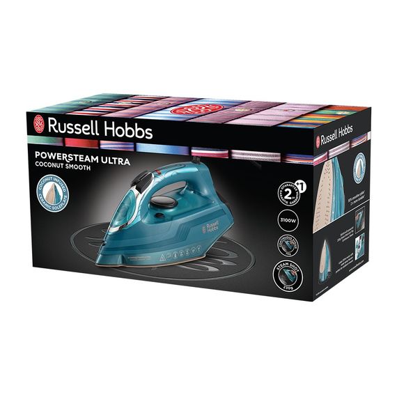 Праска Russell Hobbs Powersteam Ultra Coconut Smooth, 3100Вт, 350мл, паровий удар -230гр, самоочищення, керам. підошва, блакитний (26340-56) | Зображення 7