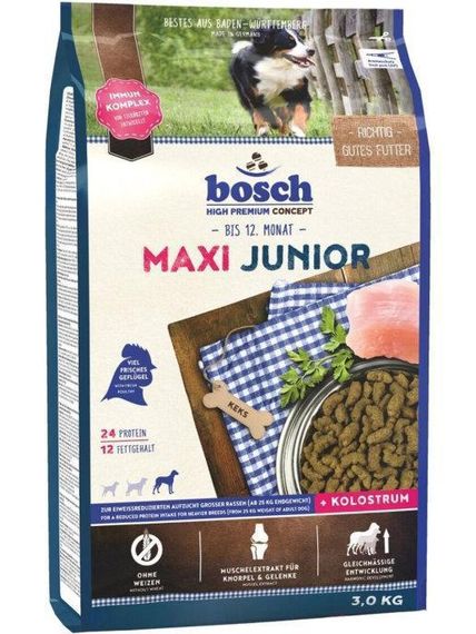 Bosch HPC Maxi Junior Сухой корм корм для щенков гигантских и крупных пород 3 кг