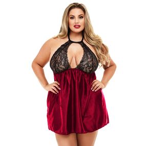 Пеньюар (плюс-сайз) Babydoll 3XL/4XL Бордовий 1281-1