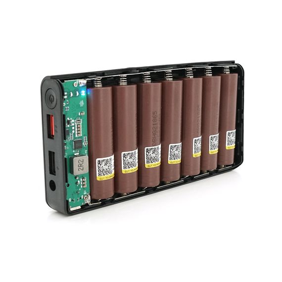 Портативний Power Bank 18W для роутерів, Output: USB 5V/2A, DC9V,2.7A/12V1.5A, 21000mAh(7*3000mAh), 155х75х23мм, 460грам, Black, | Зображення 1