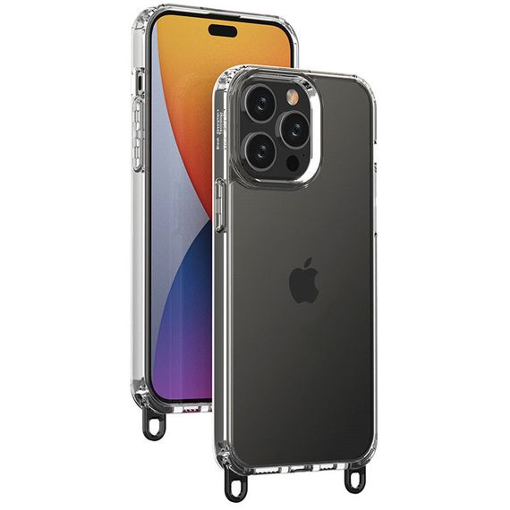 Чехол TPU Transparent with Straps для Apple iPhone 14 Pro (6.1") | Зображення 2